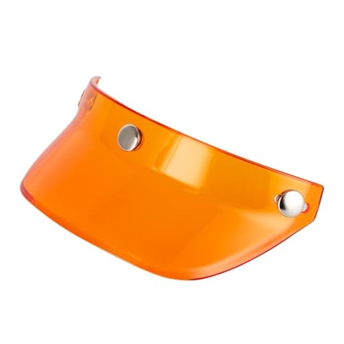 XIEweiZHI Helmvisiere Sonnenschutz for Motorradhelme, 3 Druckknöpfe, Retro-Visier mit offenem Gesicht, hochklappbares Visier(Orange) von XIEweiZHI