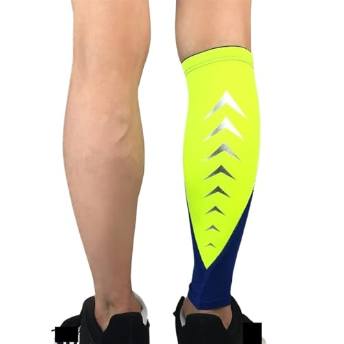 XIEweiZHI Wadenstrümpfe 1Pc Sport Kompression Kalb Ärmeln Bein Kompression Socke Läufer Shin Splint Kalb Wachen Laufen(Blue Green,XL) von XIEweiZHI