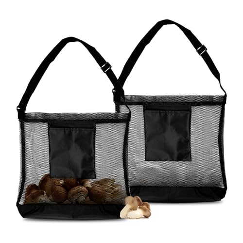 2 Stück Pilz Jagdtasche, Netz Pilzsammeltasche Pilz Tasche Zusammenklappbar Pilz Sammeln Tasche Futtertasche Pilzjagdzubehör für den Außenbereich von XIHIRCD