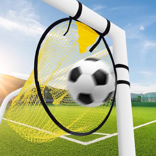 Top Bins Fußball-Zielscheibe, 45cm Durchmesser Fußball-Zielscheibe für Tortraining Fußball Fußball Zielnetz zur Verbesserung der Schussgenauigkeit Einfach Anzubringen und zu Entfernen (Gelb) von XIHIRCD