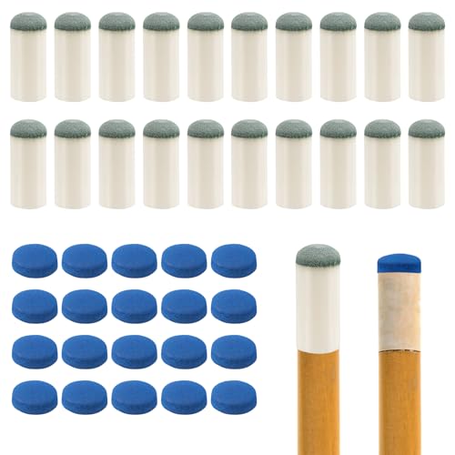 XIHIRCD 20stk Aufschiebbare Billardqueue-Spitzen und 20stk Billardqueue-Spitzen aus Leder, 12mm Pool Queue Spitze Billardqueue-Ersatzspitze für Billardqueues XIHIRCD 20stk Aufschiebbare Billardqueue-Spitzen und 20stk Billardqueue-Spitzen aus Leder, 12mm Pool Queue Spitze Billardqueue-Ersatzspitze für Billardqueues von XIHIRCD