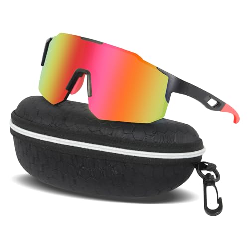 XIKAYA Sportbrille Herren Damen - Fahrradbrille - Radsportbrillen, Schnelle Brille - Sonnenbrille - UV400 Schutz - für MTB, Rennrad, Fahrrad, Ski, Laufen & Radfahren (Eisrot) XIKAYA Sportbrille Herren Damen - Fahrradbrille - Radsportbrillen, Schnelle Brille - Sonnenbrille - UV400 Schutz - für MTB, Rennrad, Fahrrad, Ski, Laufen & Radfahren (Eisrot) von XIKAYA
