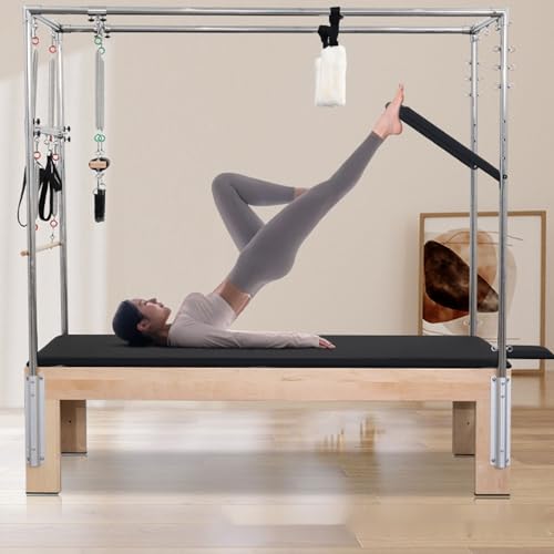 XIKDJ Ahorn Pilates Core Bett Große Ausrüstung Yoga Fitness Ausrüstung Fünfteiliges Set Leiter Eimer Stabiler Stuhl Cadillac DREI-in-Eins von XIKDJ