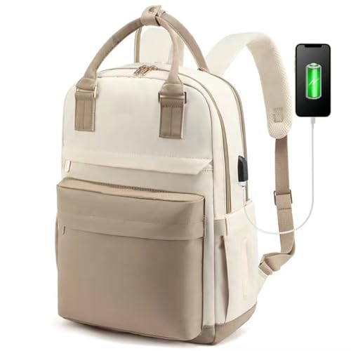 XIKDJ Laptop-Rucksack, Geldbörsen Für Frauen, Reiserucksack, Handgepäck-Rucksack Mit Laptopfach, Lässiger Tagesrucksack, College-Rucksack, Diebstahlschutz, Arbeits-/Lehrerrucksack,A von XIKDJ