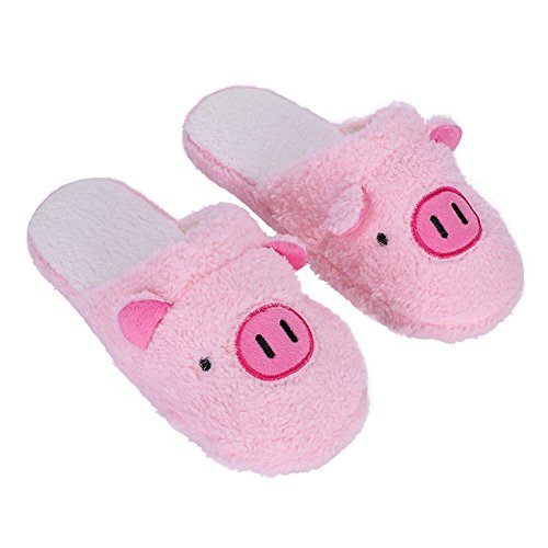 Hausschuhe Damen Hüttenschuhe Herren Wärmehausschuhe Winter Slipper Schwein Wärmeschuhe Plüsch Wärmepantoffeln rutschfest Fußwärmer Warm Gefüttert Pantoffeln Bequeme Fußbett Weich Gästehausschuhe von XINCHIUK