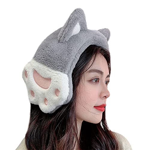 XINCHIUK Ohrenschützer Earmuffs Damen Ohrenwärmer Katze Form Plüsch Ohrwärmer Grau Unisex-Jugend Warm Halten Earwarmer Süß Outdoor Earband Winter XINCHIUK Ohrenschützer Earmuffs Damen Ohrenwärmer Katze Form Plüsch Ohrwärmer Grau Unisex-Jugend Warm Halten Earwarmer Süß Outdoor Earband Winter von XINCHIUK