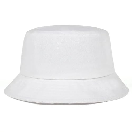 XINGCANDE Bucket Hat Hut Damen Herren Unisex Einfarbig Persönlichkeit Fischer Hüte Fischer Mützen Outdoor Casual Kappe Sonnencreme Hut Weiß von XINGCANDE