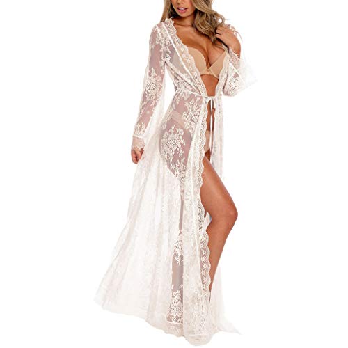 XINGLIDA Durchsichtiges Strandkleid Gewellter Besatz Kimono Strickjacke Badeanzug Überzug XINGLIDA Durchsichtiges Strandkleid Gewellter Besatz Kimono Strickjacke Badeanzug Überzug von XINGLIDA