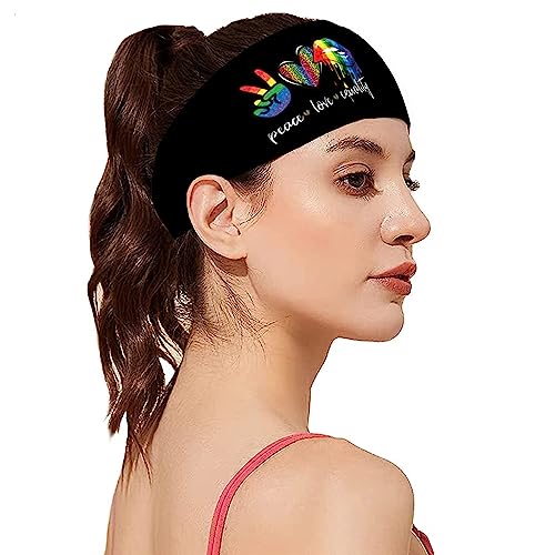 XINGLIDA Haarband, Regenbogen-Sport-Stirnband mit Herz, elastisches Haarband, Haushalt für Laufen und Yoga, Mehrzweckzubehör (B#) von XINGLIDA