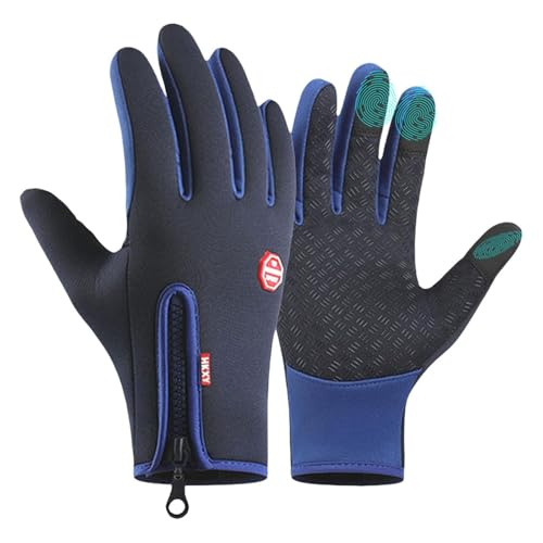 XINHU Frostfit - Thermo Handschuhe, Fahrrad-Thermohandschuhe, Wind & wasserdichte Wärmehandschuhe Mit Wasserabweisender Beschichtung Und Touchscreen-Funktion (Blau, XL) von XINHU