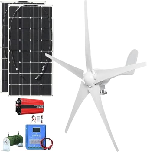 XINRISHENG 24V, 9000W Windturbinen-Generator-Kit Windturbinengenerator mit vertikaler Achse und Inverter Freie Energie Windmühle Solar von XINRISHENG