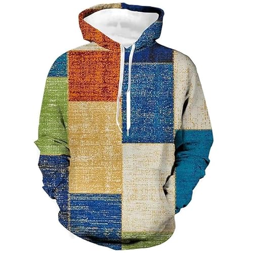 XINRUYI 3D Printed Fabric Patchwork Hoodie Boys Girls Casual Colourful Long Sleeve Street Sweatshirt von XINRUYI