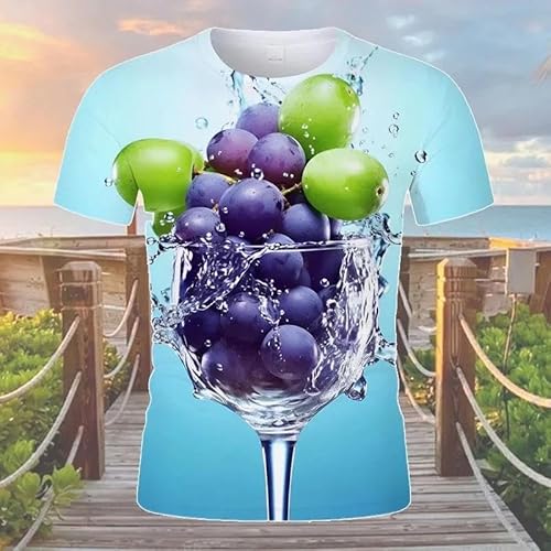 XINRUYI Herren und Damen lässige 3D-T-Shirt Spaß Obst Muster drucken Rundhalsausschnitt Kurze Ärmel Tops von XINRUYI