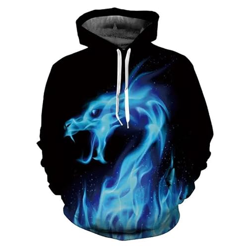 XINRUYI Jungen Mädchen 3D Dazzle Flame Hoodie Herbst und Winter Lose Streetwear Super David Clothes Dekoration von XINRUYI