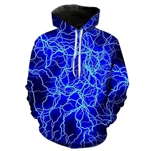 XINRUYI Men's Women's Lightning 3D Printed Pullover Hoodie Boys Girls Long Sleeve Hoodie Kleidung von XINRUYI