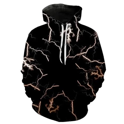 XINRUYI Men's Women's Lightning 3D Printed Pullover Hoodie Boys Girls Long Sleeve Hoodie Kleidung von XINRUYI