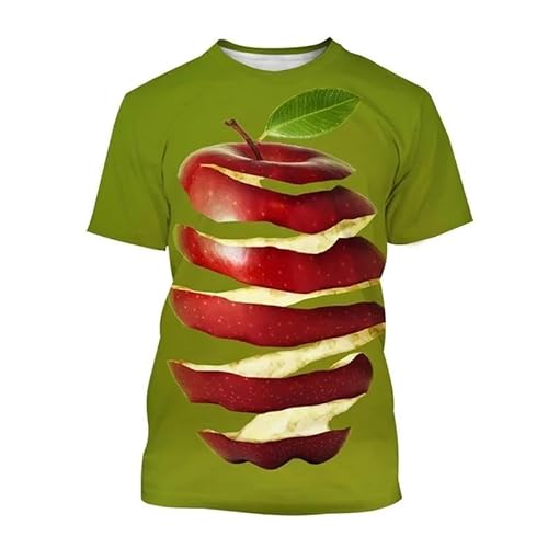 XINRUYI Obst Apfel 3D-Druck T-Shirt Männer Frauen lässig lose atmungsaktive kurzärmelige Tops von XINRUYI