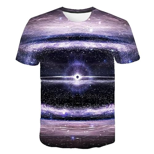 XINRUYI Sommerliches T-Shirt mit Sternenmuster 3D-Druck lässiger Rundhalsausschnitt für Jungen und Mädchen mit kurzen Ärmeln von XINRUYI