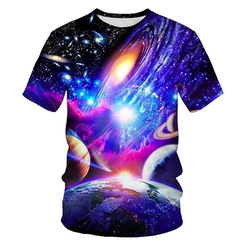 XINRUYI Weltraum Galaxie Universum Planet Muster T-Shirt Männer Frauen 3D-Druck Stern Kurze Ärmel Kleidung von XINRUYI