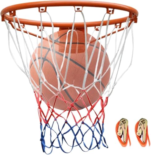 XINWEIOZ Metall-Basketballkorb – Mehrzweck-Basketballrand aus Stahl | Verdickter Stabiler Basketballkorb, verschleißfestes Basketballzubehör für Erwachsene,B-35CM von XINWEIOZ