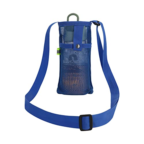 XINgjyxzk Netz-Wasserflaschenhalter mit verstellbarem Schultergurt, Getränkeflaschen-Tragetaschen, Schultertrage, Tassenhalter, Wasserflaschenhülle mit Tasche, Tassen-Tragetaschen-Halter, königsblau von XINgjyxzk