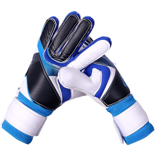 XINgjyxzk Torwarthandschuhe, Fußballhandschuhe, starker Halt, mit Fingerschutz, rutschfester Latex-Schutzhandschuh für Erwachsene und Jugendliche, verschleißfeste Handschuhe von XINgjyxzk