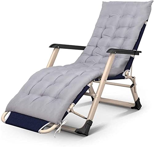 XIUKANGNB Gartenstühle, zusammenklappbare Sonnenliege für den Außenbereich mit Kopfkissen und Kissen, Liegestuhl-Liegestuhl (Farbe: Grau) Safehappy von XIUKANGNB