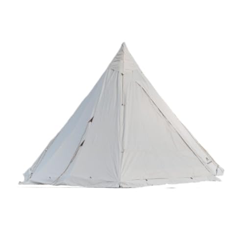 Campingzelt Heißes Zelt Im Freien, Indische Pyramide, Oxford-Stoffzelt, Mehrpersonen-Camping, Regensicheres Holzofenzelt Zelt(White) von XIWEISONG