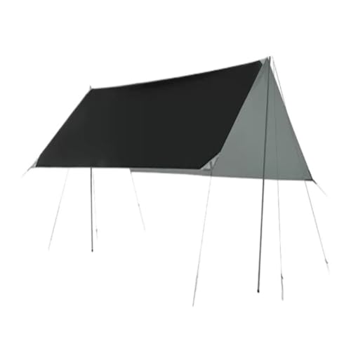 Sonnensegel Wasserdicht Outdoor-Camping-Überdachung, Silberbeschichteter Sonnenschutz Und Regensicheres Vordach, Oxford-Stoff-Markise, Camping-Pergola Balkon Sonnensegel(Black,A) von XJGQQ