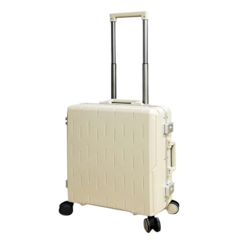 XJGQQ Reisekoffer Gepäckkoffer for Männer Und Frauen, 24-Zoll-Boarding-Code-Box-Trolley, Aluminiumrahmen, Seitenhaken-Koffer Modisches Gepäck(Yellow,28in) von XJGQQ