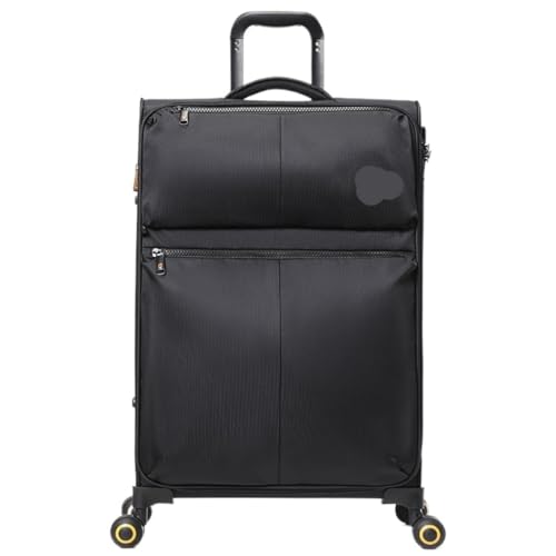 XJGQQ Reisekoffer Kleiner Koffer for Männer Und Frauen, 20 Zoll, Ultraleichtes Oxford-Gewebe, 24 Weicher Trolley-Koffer, 28 Zoll Koffer Modisches Gepäck(Black,20in) von XJGQQ