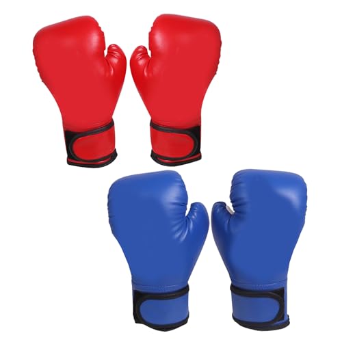 Boxhandschuhe Kickbox -Handschuhe | 2 Paar Boxhandschuhe für Männer Frauen, rote und Blaue Boxhandschuhe, atmungsaktiv von XJKLBYQ