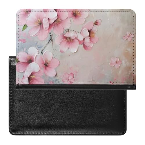 XJLAPWS Reisepasshülle Etui Kirschblüte Floral Pu Leder Reisepasshülle Mit Kartenschlitz von XJLAPWS