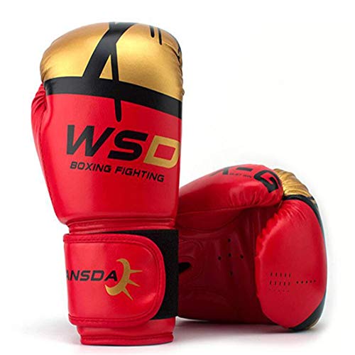 XJST Jugendboxhandschuhe, 6Oz & 12 Unzen Teenager-Box-Trainingshandschuhe Mit Farbverläufen, Teenager Junior-Kinder Sparring Handschuhe Für Schlagsack, Kickboxen, Muay Thai, MMA,Rot,8oz von XJST