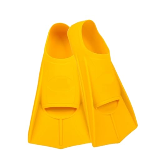 Schwimmflossen Silikonflossen Kinder Erwachsene Training Kurzflossen Herren Damen Schwimmen Tauchausrüstung Flossen Tauchflossen Schwimmschuhe Flossen Zum Schwimmen Und Schnorcheln(Yellow,S(36-38)) von XJUMNI