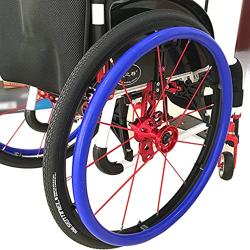 XJZHANG 1 Paar 24-Zoll-Rollstuhl-Schieberandabdeckungen, rutschfeste, Verschleißfeste Handschubabdeckung, Rollstuhl-Hinterrad, Silikon-Snare, Schiebering-Schutzhülle von XJZHANG