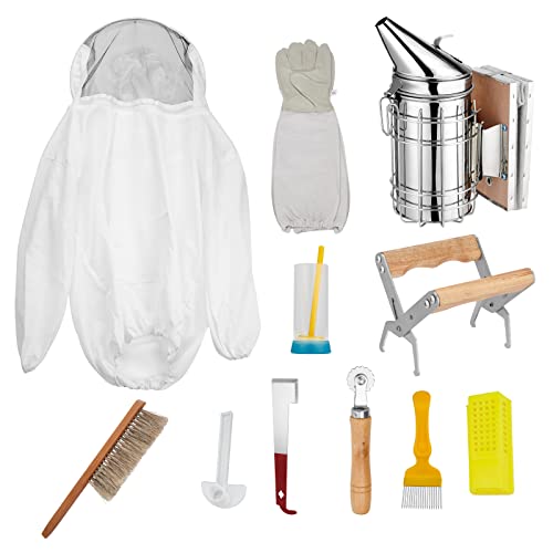 XJZHANG 11-teiliges Set Imker-Fechtschleieranzug, Jacke, Imkeranzug, Geeignet Für Anfänger Und Gewerbliche Imker – Vollständiger Schutz Für Imker XJZHANG 11-teiliges Set Imker-Fechtschleieranzug, Jacke, Imkeranzug, Geeignet Für Anfänger Und Gewerbliche Imker – Vollständiger Schutz Für Imker von XJZHANG