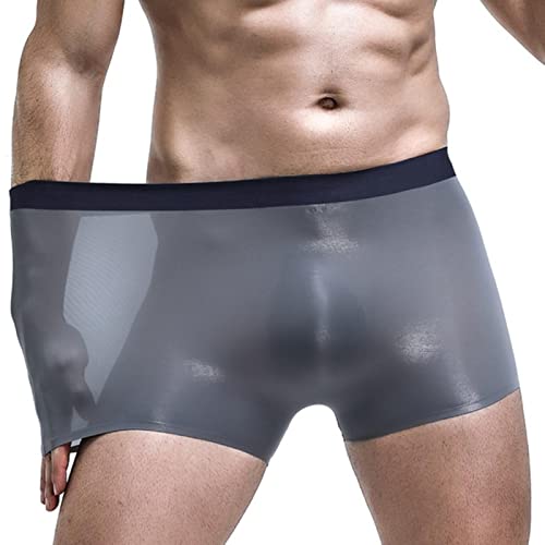 XKUN Boxershorts Herren 3 Stücke Männer Sexy EIS Seide Nahtlose Boxer Nachtwäsche Atmungsaktive Unterwäsche Hosen Shorts Komfortable Wölbung Höschen Unterhosen-Gray,L XKUN Boxershorts Herren 3 Stücke Männer Sexy EIS Seide Nahtlose Boxer Nachtwäsche Atmungsaktive Unterwäsche Hosen Shorts Komfortable Wölbung Höschen Unterhosen-Gray,L von XKUN