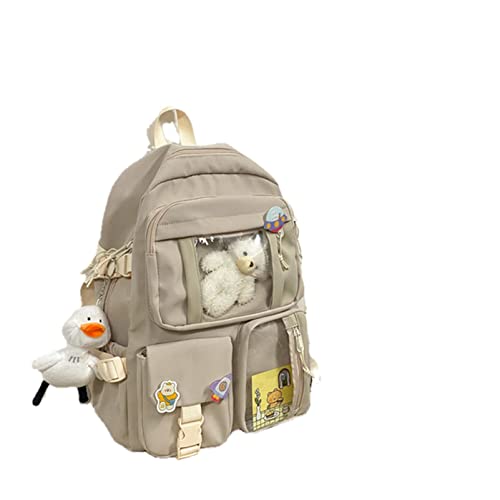 XKUN Schulranzen Nette Weibliche Rucksack wasserdichte Nylon Weibliche Schultasche College Laptop Rucksack Kawaii Mädchen Reise Schultasche-Beige XKUN Schulranzen Nette Weibliche Rucksack wasserdichte Nylon Weibliche Schultasche College Laptop Rucksack Kawaii Mädchen Reise Schultasche-Beige von XKUN