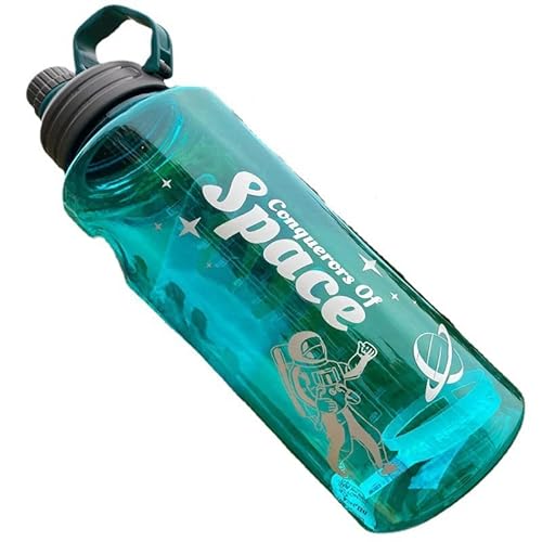 XKUN Wasserflasche 2L Tritan Wasserflasche Mit Stroh, Zeitmarkierungen Bpa Kostenlose Tragbare Sportgymnastik Trinkkanne-2L,Green XKUN Wasserflasche 2L Tritan Wasserflasche Mit Stroh, Zeitmarkierungen Bpa Kostenlose Tragbare Sportgymnastik Trinkkanne-2L,Green von XKUN