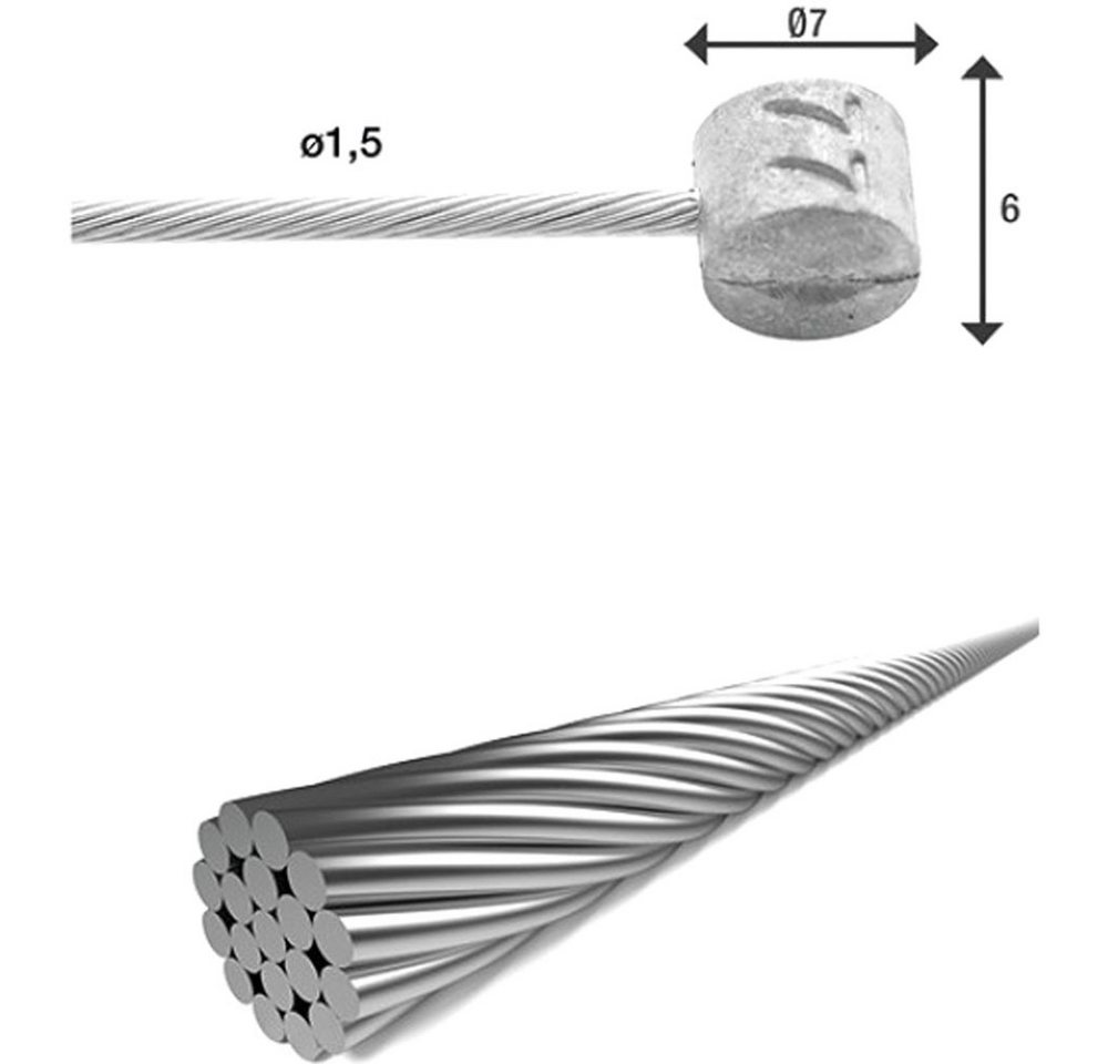 XLC Bremszug XLC Bremsinnenzug 900mm Ø 1,5mm Quernippel Ø7x6mm Fahrrad XLC Bremszug XLC Bremsinnenzug 900mm Ø 1,5mm Quernippel Ø7x6mm Fahrrad von XLC