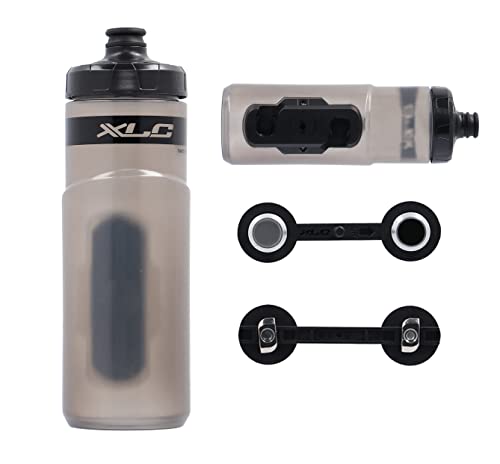 XLC Fahrrad Trinkflasche: Das XLC MRS Set MR-S12 mit Adapter für vorhandene MRS Schiene MY2021 am Rad, Adapter für Fidlock und Trinkflasche, 600ml von XLC
