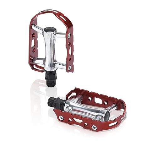 XLC Pedale MTB Ultralight, Silber/Rot, 20x10x4cm von XLC