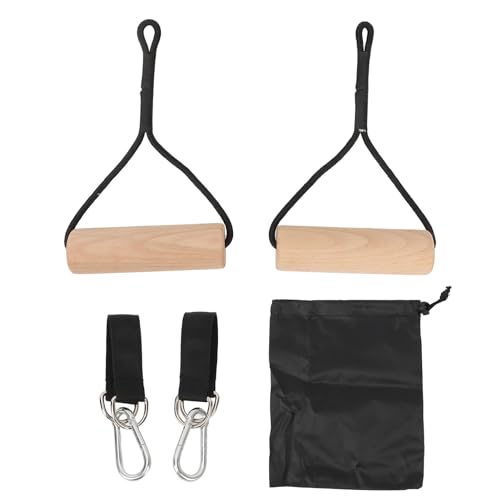 XLDZ Turnringe aus Holz & tragbare Klimmzugstangen Armstärker-Trainer-Set mit Aufbewahrungstasche für Körpergewicht-Workouts, Fitnessstudio, Übung, Outdoor-Fitnesstraining von XLDZ