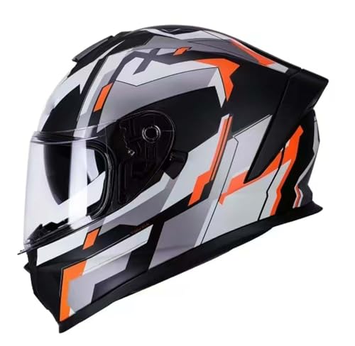 Helm Motorrad Integralhelm Motorradhelm Doppelvisier Modularer Motorradhelm Unisex DOT/ECE Zertifiziert C,M(57-58CM) von XLGNXXL