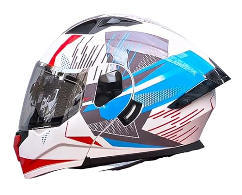 Integraler Klapphelm für Motorradfahrer, modularer Helm mit Doppelvisier, geeignet für Erwachsene Männer und Frauen, DOT/ECE-Zertifiziert D,XL(59-60CM) von XLGNXXL