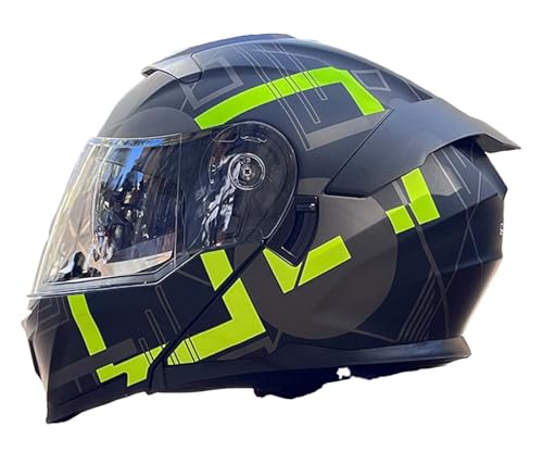 Modularer Motorradhelm, Integralhelm, Klapphelm, DOT/ECE-Zertifiziert, mit Doppelvisier, für Erwachsene, Männer und Frauen, M-XXL D,L(56-58CM) von XLGNXXL