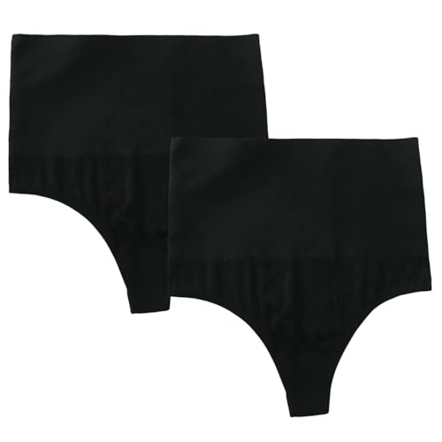 XMUZJSCQ Bauchweg-Tanga für Damen, nahtlos, hoch taillierte Kompressionsunterwäsche, leichtes Hüftmieder (Black,XXX-Large) von XMUZJSCQ