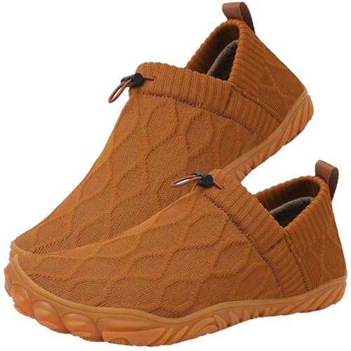 XMUZJSCQ Herren-Wanderschuhe, gestrickt, rutschfest, zum Hineinschlüpfen, atmungsaktives Mesh, Outdoor-Schuhe, Bootfahren, Surfen, Wandern (Brown,12 Women/10.5Men) von XMUZJSCQ