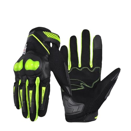 Sommer Atmungsaktive Männer Motocross Motorrad Handschuhe Touchscreen Outdoor Fahrrad Fahren Handschuhe(Grün,S) von XNASU